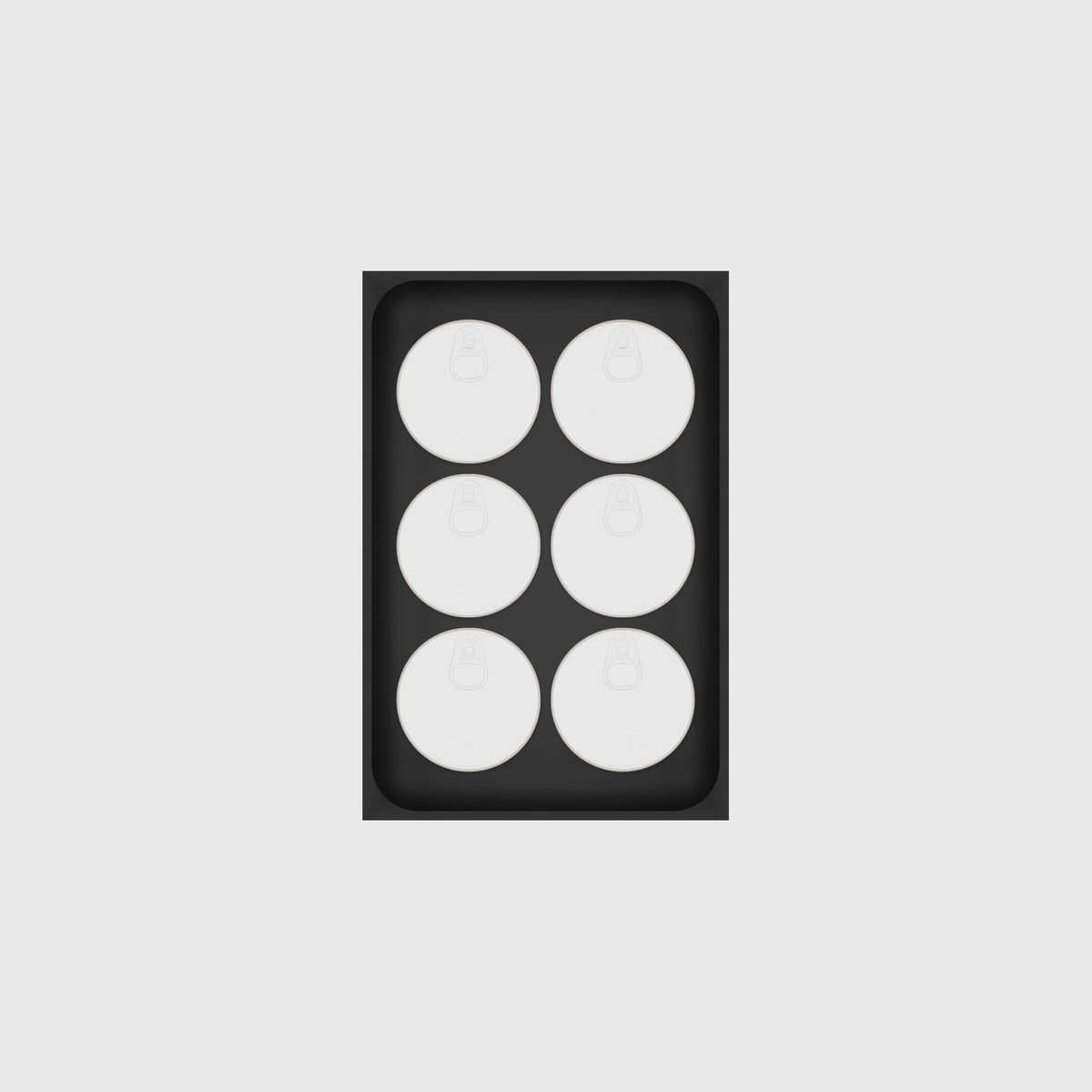 Misc Recetangle Concave 6x4 — example contents in Charcoal Black