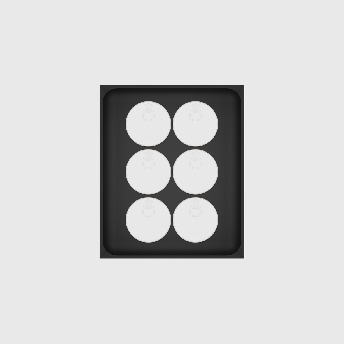 Misc Recetangle Concave 6x5 — example contents in Charcoal Black