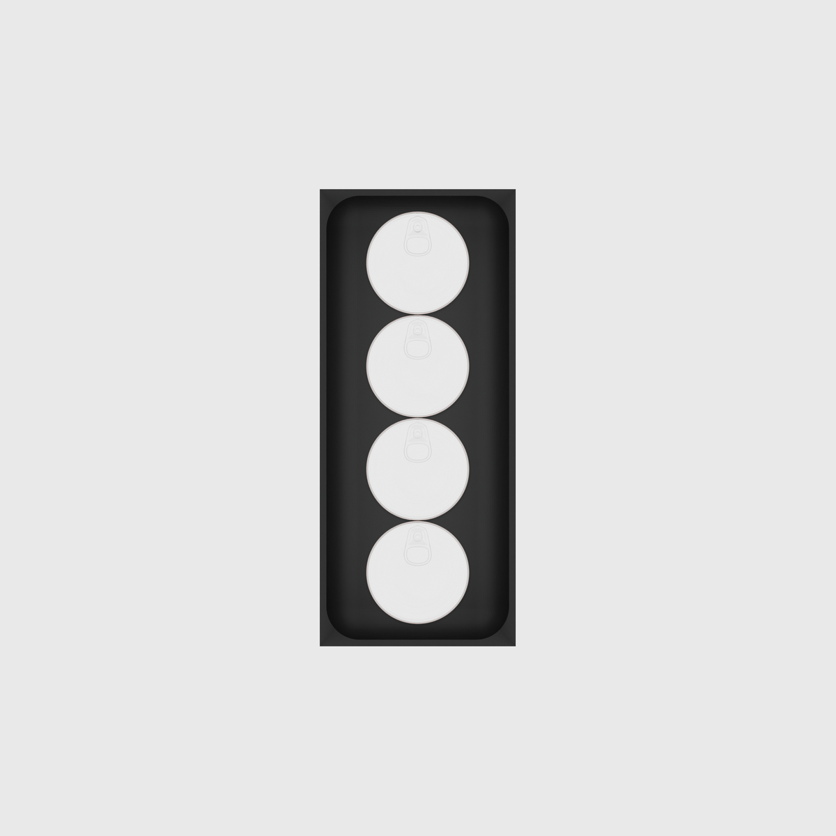 Misc Recetangle Concave 7x3 — example contents in Charcoal Black
