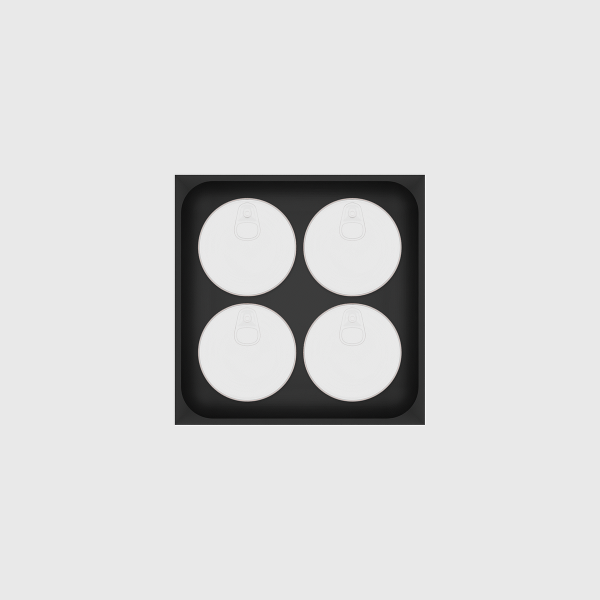 Misc Square Concave 4x4 — example contents in Charcoal Black