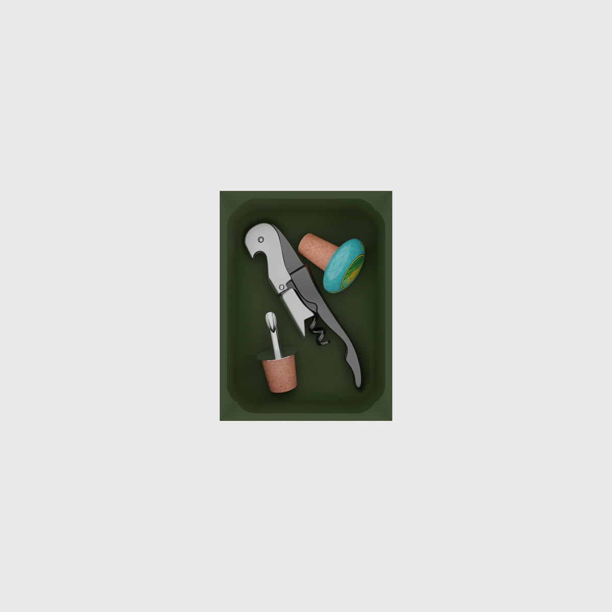 Small Tools & Essentials Organiser in Olive Green — 4×3 modular drawer organiser, food-safe PLA bioplastic
