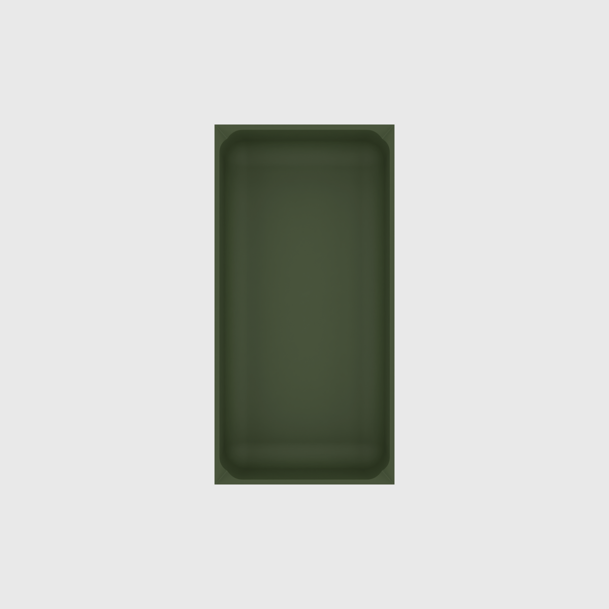Mid-Sized Rectangle Organiser in Olive Green — 8×4 modular drawer organiser, food-safe PLA bioplastic, alternate angle