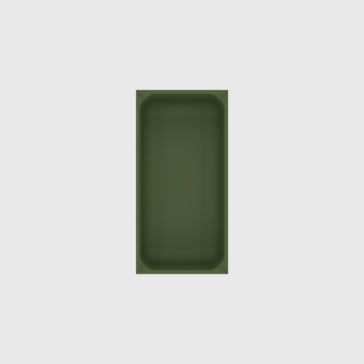 Medium Rectangle Organiser in Olive Green — 6×3 modular drawer organiser, food-safe PLA bioplastic, alternate angle