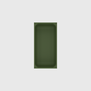 Medium Rectangle Organiser in Olive Green — 6×3 modular drawer organiser, food-safe PLA bioplastic, alternate angle