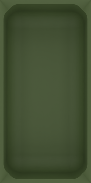 Medium Rectangle Organiser in Olive Green — 6×3 modular drawer organiser, food-safe PLA bioplastic, drawer-builder placement outline showing the module footprint