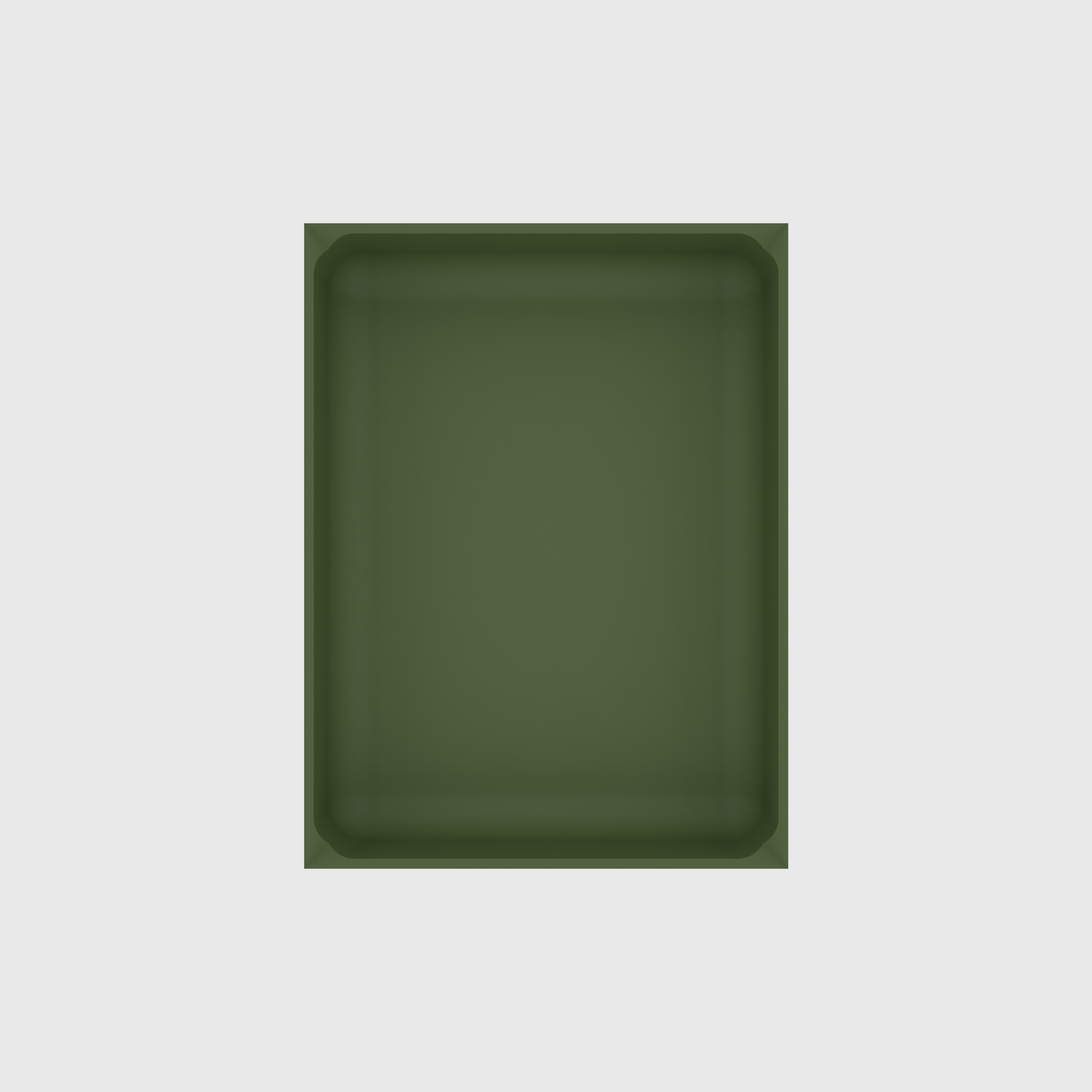 Versatile Rectangle Kitchen Organiser in Olive Green — 8×6 modular drawer organiser, food-safe PLA bioplastic, alternate angle