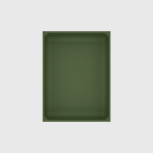 Versatile Rectangle Kitchen Organiser in Olive Green — 8×6 modular drawer organiser, food-safe PLA bioplastic, alternate angle