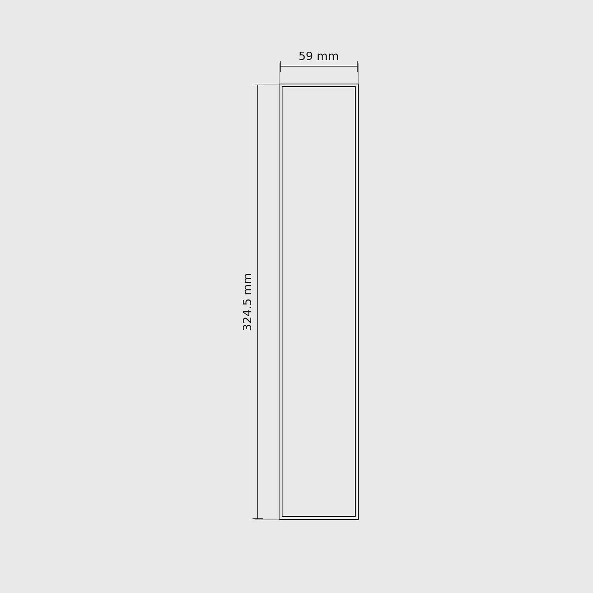 11 × 2 module plan with outside dimensions 324.5 × 59 mm.