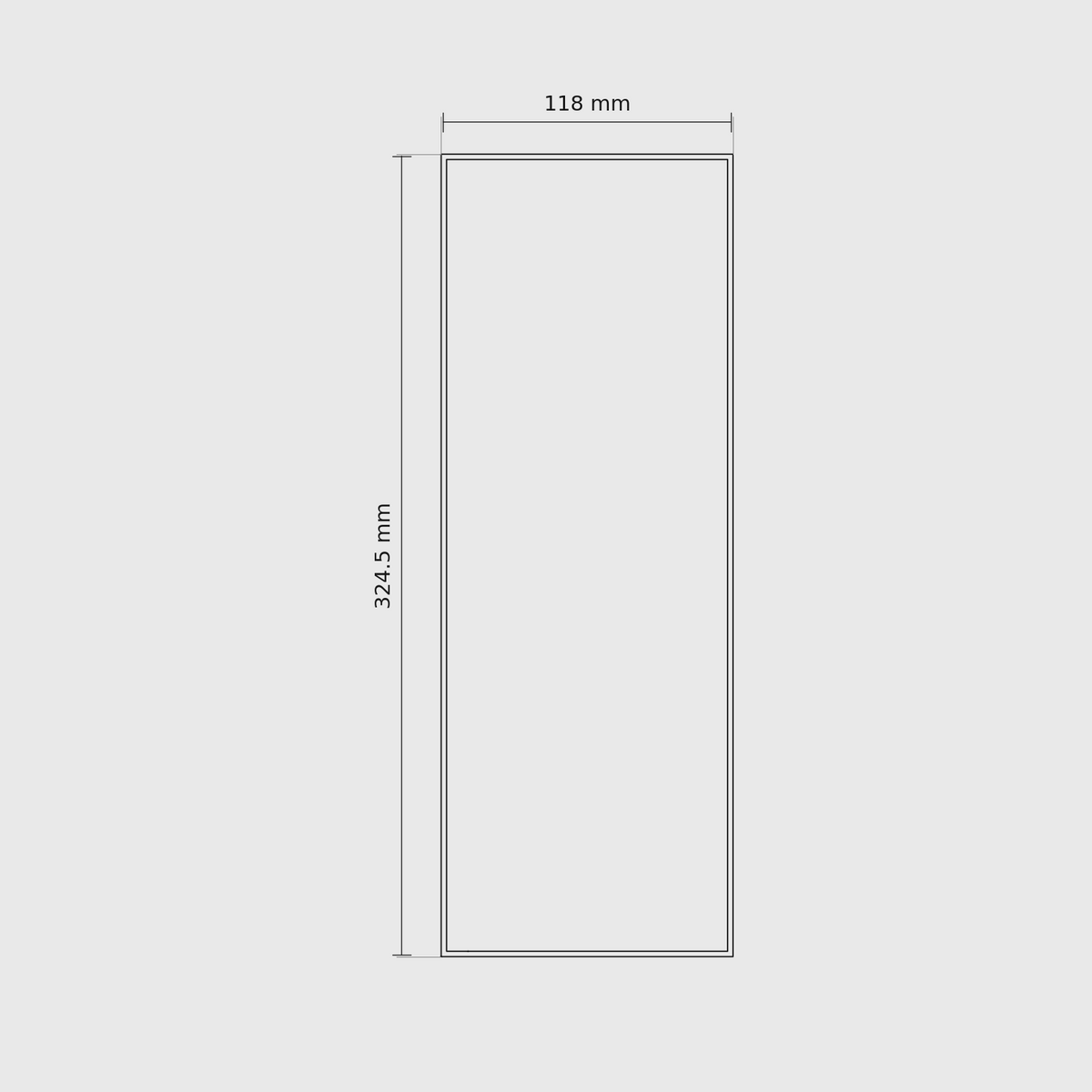 11 × 4 module plan with outside dimensions 324.5 × 118 mm.