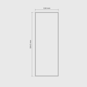 11 × 4 module plan with outside dimensions 324.5 × 118 mm.