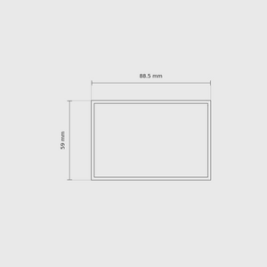 2 × 3 module plan with outside dimensions 59 × 88.5 mm.