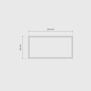 2 × 4 module plan with outside dimensions 59 × 118 mm.