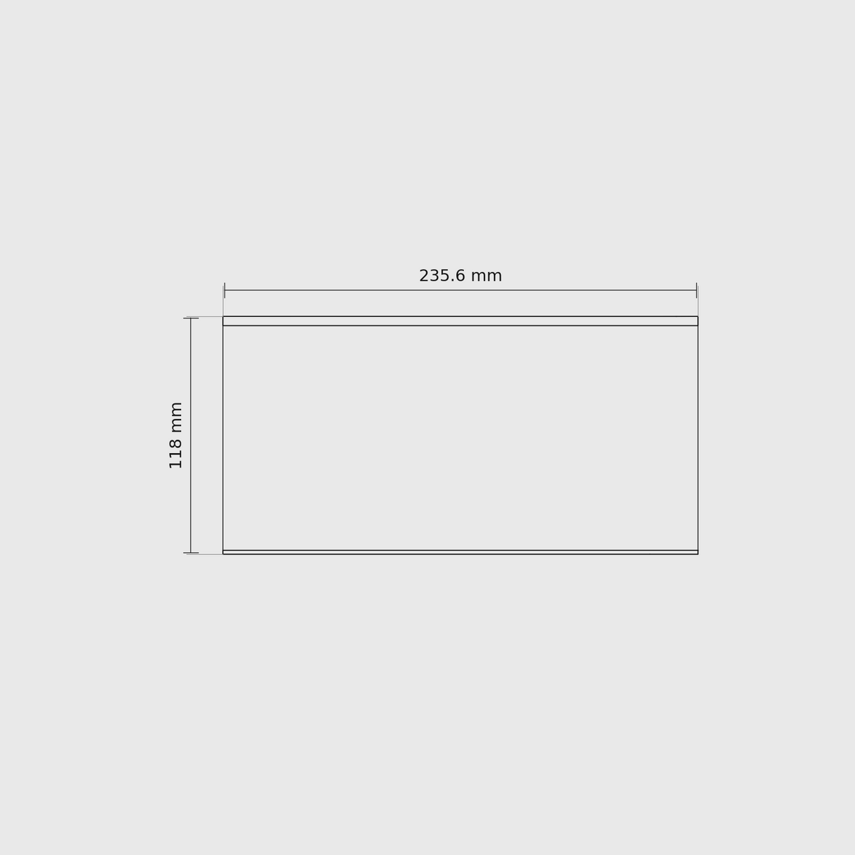 4 × 8 module plan with outside dimensions 118 × 235.6 mm.