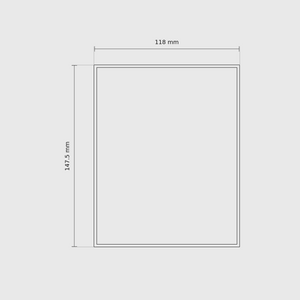 5 × 4 module plan with outside dimensions 147.5 × 118 mm.