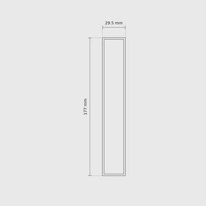 6 × 1 module plan with outside dimensions 177 × 29.5 mm.