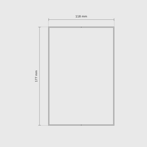 6 × 4 module plan with outside dimensions 177 × 118 mm.