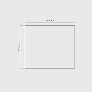 6 × 7 module plan with outside dimensions 177 × 206.5 mm.