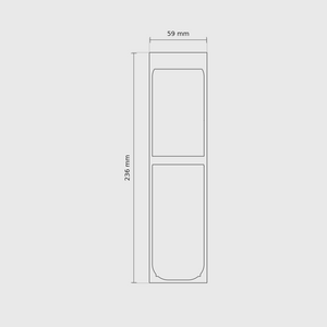 8 × 2 module plan with outside dimensions 236 × 59 mm.