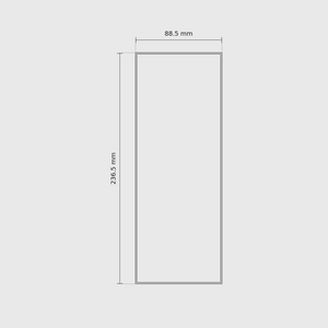 8 × 3 module plan with outside dimensions 236.5 × 88.5 mm.