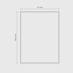 8 × 6 module plan with outside dimensions 236.3 × 177 mm.