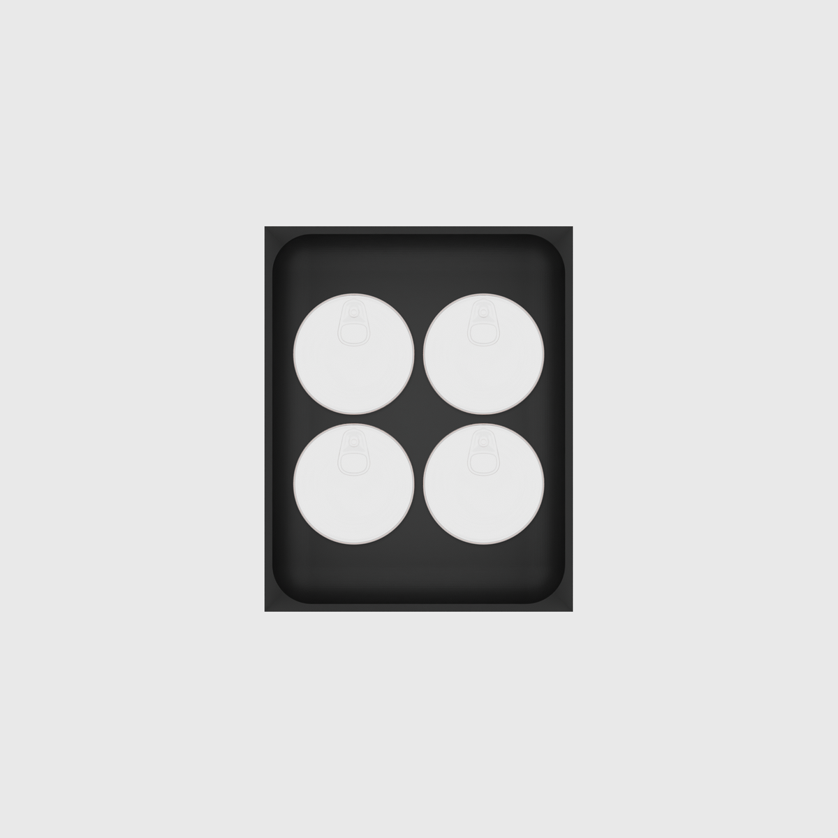 Rectangle Essentials Organiser – 4x5 — example contents in Charcoal Black