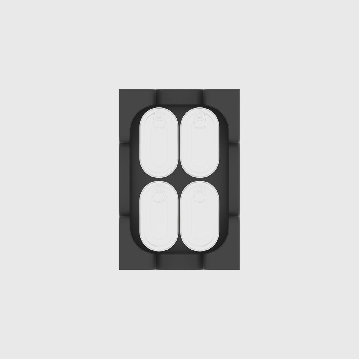 Rectangular Container – 6x4 — example contents in Charcoal Black