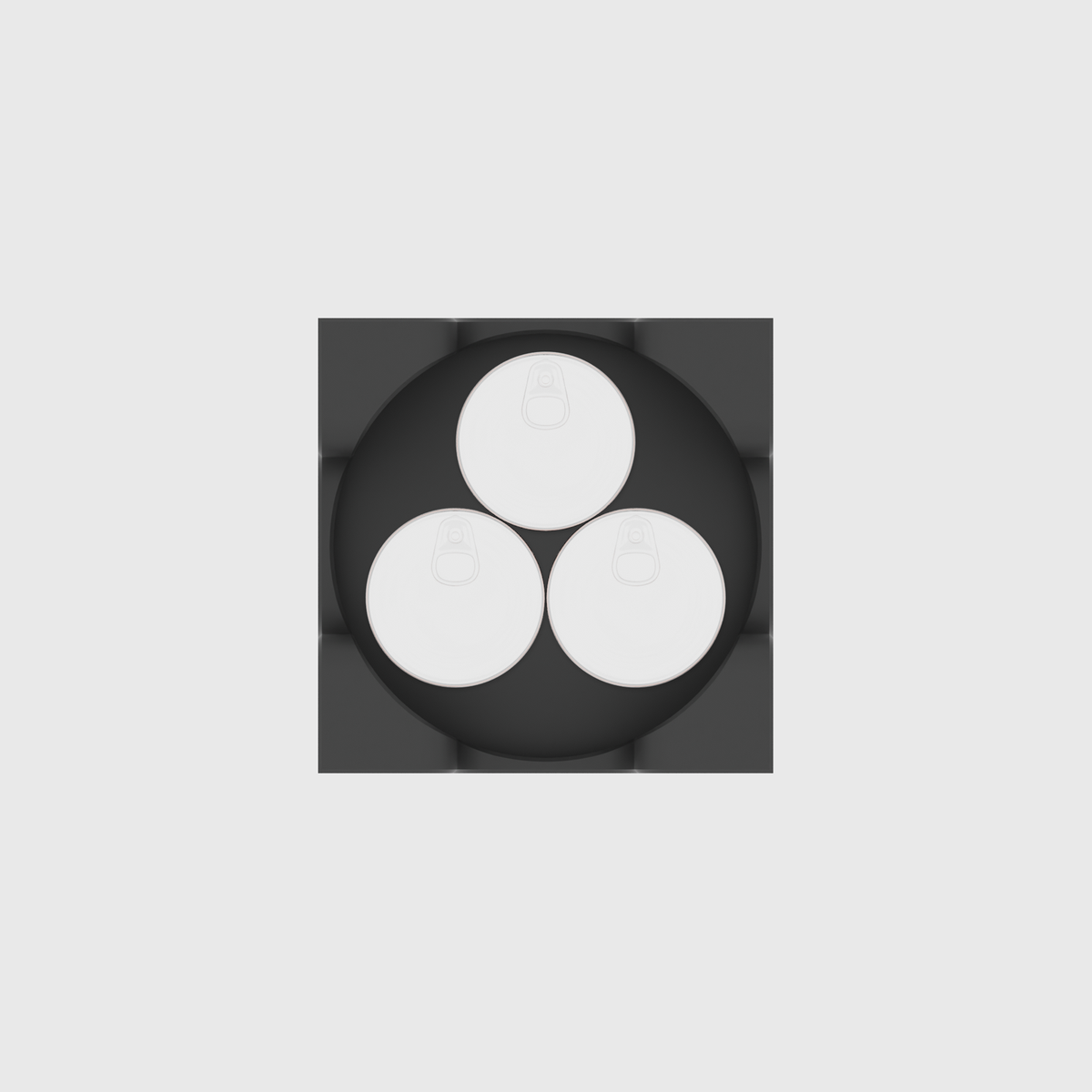 Round Container – 4x4 — example contents in Charcoal Black