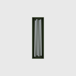 Slim tray organiser – 7x2 (206.5 × 59 mm) in Olive Green, shown with four short metal drinking straws