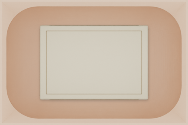 Small tray organiser – 2×3 (59 × 88.5 mm) in Army Beige, shown with a matchbox. Top view.