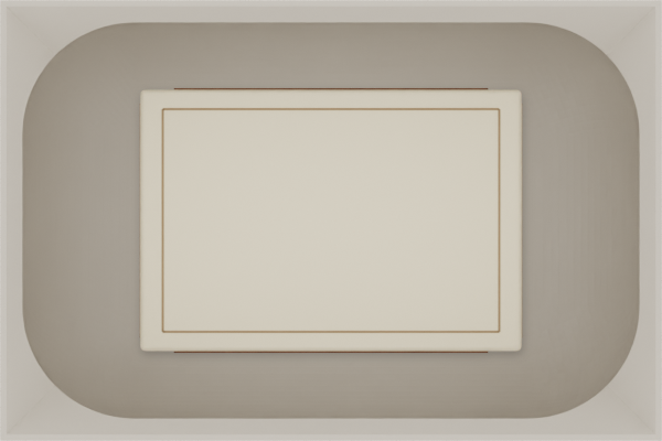 Small tray organiser – 2×3 (59 × 88.5 mm) in Muted White, shown with a matchbox. Top view.
