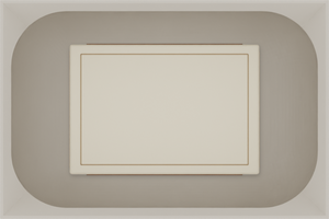 Small tray organiser – 2×3 (59 × 88.5 mm) in Muted White, shown with a matchbox. Top view.