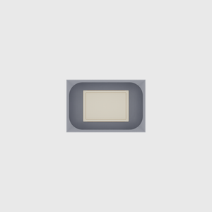 Small tray organiser – 2×3 (59 × 88.5 mm) in Fossil Grey, shown with a matchbox. Top view.