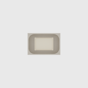 Small tray organiser – 2×3 (59 × 88.5 mm) in Muted White, shown with a matchbox. Top view.