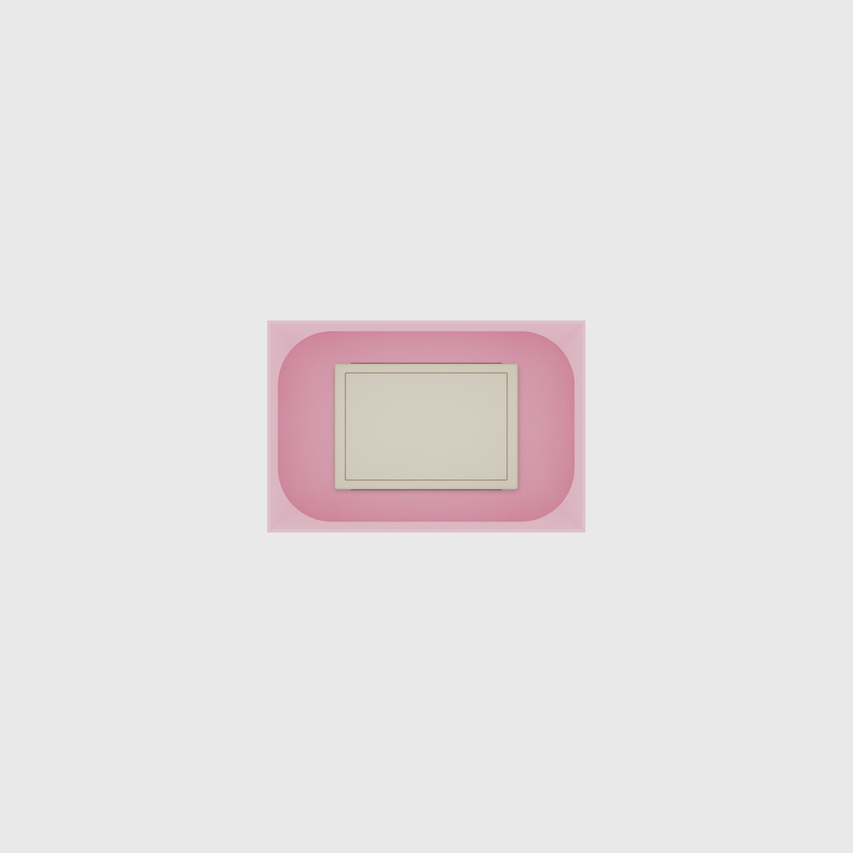 Small tray organiser – 2×3 (59 × 88.5 mm) in Sakura Pink, shown with a matchbox. Top view.