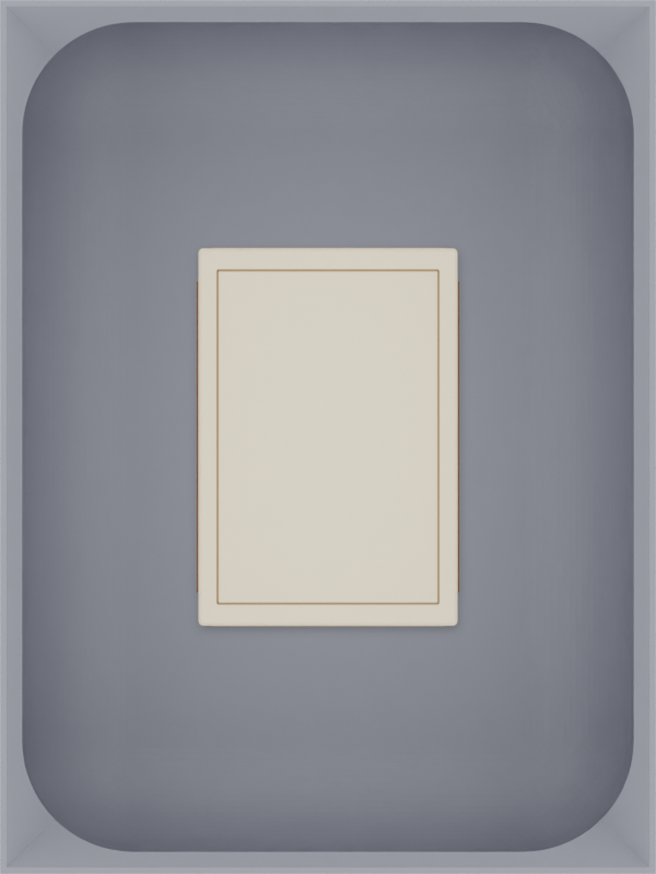 Small tray organiser – 4×3 (118 × 88.5 mm) in Fossil Grey, shown with a matchbox. Top view.