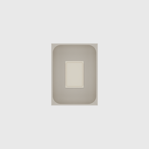 Small tray organiser – 4×3 (118 × 88.5 mm) in Muted White, shown with a matchbox. Top view.