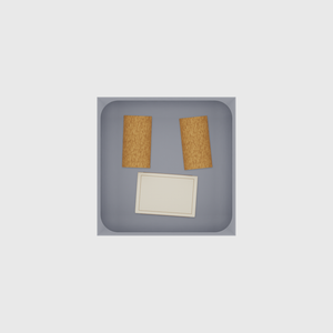 Small tray organiser – 4×4 (118 × 118 mm) in Fossil Grey, shown with a matchbox and 2 wine corks. Top view.