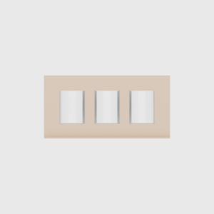 Spice rack organiser – 4×8 (118 × 236 mm) in Army Beige, shown with 3 round metal tins. Top view.